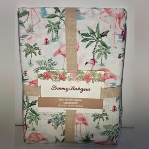 Tommy Bahama Flamingo & Palm Cotton Tablecloth in Pink and Green